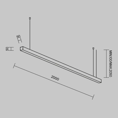 Линейный светильник подвесной 4000K 50x50 40 Вт (Черный, 2 м) LL312032. TM Maytoni