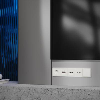 VLS001413 Накладка для розетки компьютерной двойной RJ45+RJ45 кат.6, S70 (хлопок). (ТМ Maytoni)