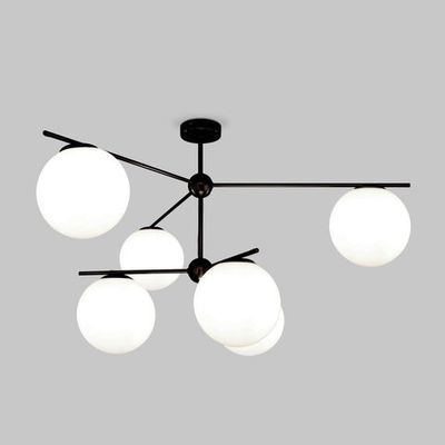 Умный потолочный светильник со стеклянными плафонами 60147/6 черный