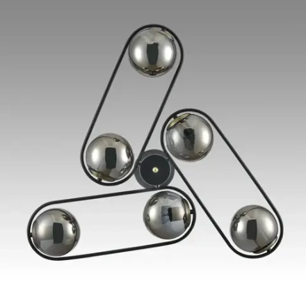 8060/6C COMFI LN24 черный/дымчатый металл/стекло Люстра потолочная E27 6*60W 220V CAMILIE
