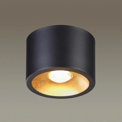 6669/1CL HIGHTECH ODL19 337 черный с золотым фоль-м Потолочной накладной светильник LED GU10 1*7W 220V GLASGOW (вместо 3878/1CL)