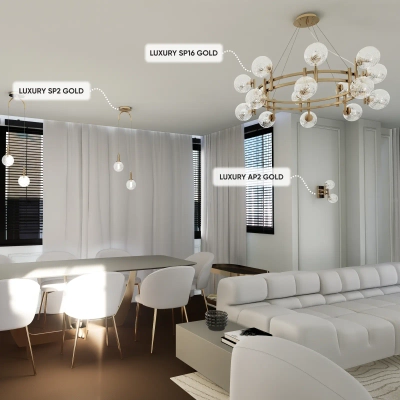 Люстра Crystal Lux LUXURY SP16 GOLD 2270/316