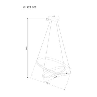 Подвесная люстра Arte Lamp MERIDIANA A2198SP-2CC, 1хLED