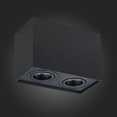 ST109.407.02 Светильник потолочный Мат. черный GU10 2*50W  L181xW100xH123 220V Без ламп