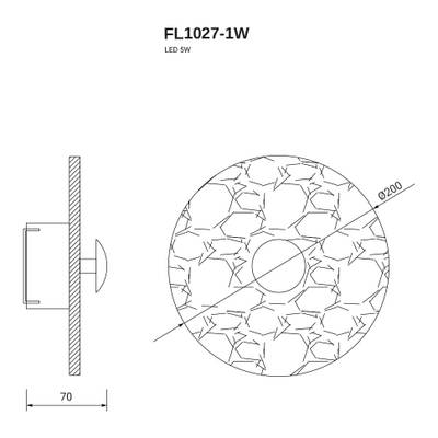 Бра Fluorite FL1027-1W, LED