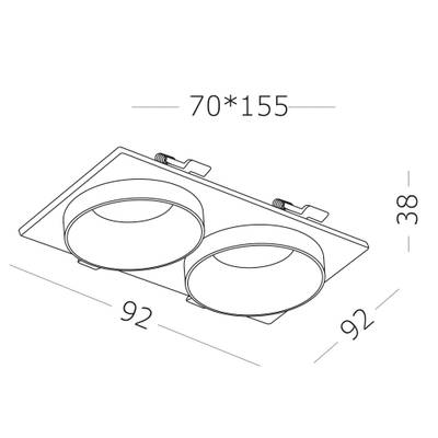 ST206.528.02 Св-к встр. Белый GU10 2*50W  IP20 L175xW92xH38 220V Без ламп