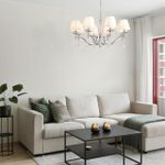 8316/8 CLASSI LN26 хром/белый, металл/хрусталь/текстиль Люстра E14 8*40W 220V MAGDA