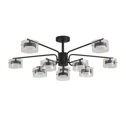8349/10C COMFI LN26 232 черный/прозрачный, металл/стекло Светильник потолочный LED GX53 10*7W 220V NATALINA