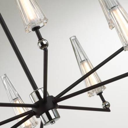 5429/39L MODERN ODL_EX24 137 черный матов./прозрачный/металл/стекло/акрил Люстра LED 39W 3000K 1330Лм FUNGO