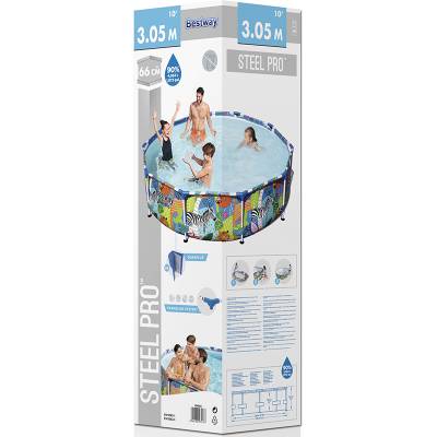 Бассейн каркасный круглый 305*66 см, 4062 л, Steel Pro 56985 Bestway