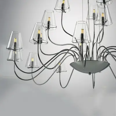 758214 Люстра подв. DIAFANO 21х40W G9 ХРОМ/ПРОЗРАЧНЫЙ Lightstar