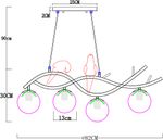 Подвесная люстра Arte Lamp ELTANIN A3422SP-4GO, 4хE27