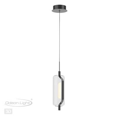 5003/10L L-VISION ODL23 465 черный матовый/прозрачный/стекло Подвес LED 10W 3000K KAVIA