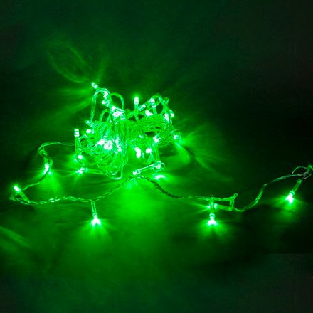 A-019 LED GN гирлянда светодиодная 5м, прозрачный провод