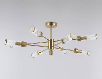 Светильник подвесной LH55162/8 BS/CL латунь/прозрачный E14/8 max 40W D930*330