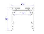 Алюминиевый профиль накладной/подвесной "Profile System" GP2500AL серебро/матовый рассеиватель 2000*25*25, 2 заглушки, 4 крепления в комплекте (для ленты до 23мм)