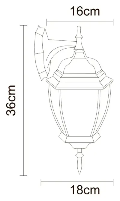 Уличный настенный светильник Arte Lamp PEGASUS A3152AL-1WG, 1хE27