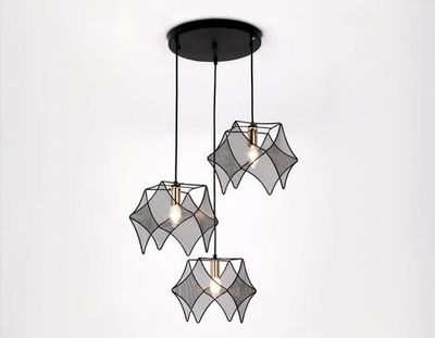 Подвесной светильник в стиле лофт TR8427/3 BK/GD черный/золото E14/3 max 40W D510*1000