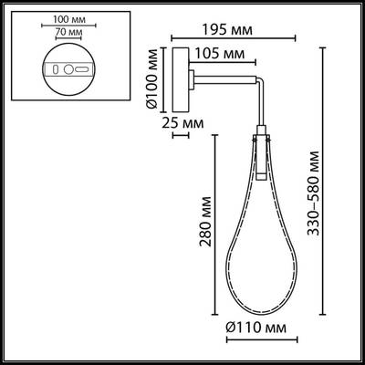 7148/5WL L-VISION ODL26 Настенный светильник  хром/стекло/металл IP20 LED 4W 300Лм 3000K 180° 220V BRAID