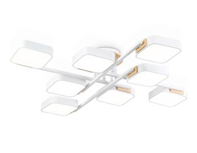 Светильник светодиодный подвесной FL4888/8 WH/WD белый/дерево 144W 3000-6000K  960*960*160 (без ПДУ)