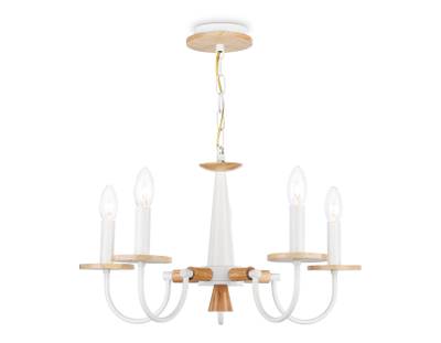 Светильник подвесной TR9592/5 WH/LW белый/светлое дерево E14/5 max 40W D555*660