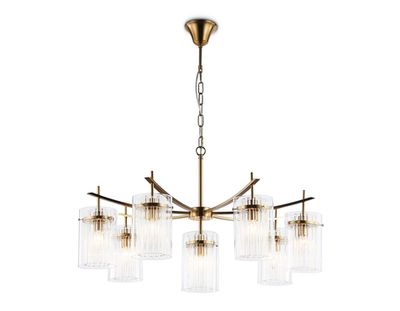 Светильник подвесной LH56033/7+1 BS/CL латунь/прозрачный E14*8 max 40W D790*1200