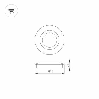 Накладка ART-DECK-CAP-FLAT-R50 (SL, STEEL) (Arlight, Металл)