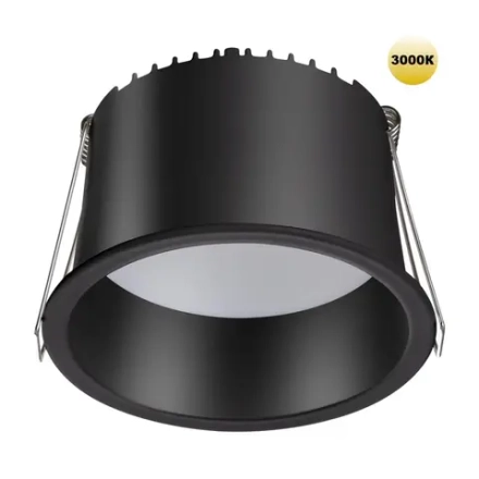 359237 SPOT NT23 536 черный Светильник встраиваемый светодиодный IP20 LED 12W 220V 840Лм 3000К TRAN