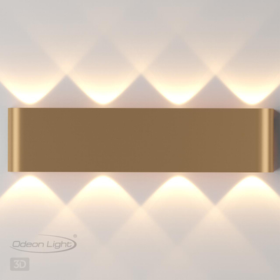 3893/8WL HIGHTECH ODL20 363 золотистый/металл Настенный светильник LED 3000K 8W 220V MAGNUM