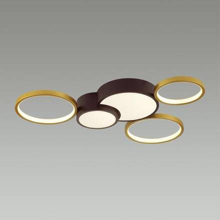 5255/80CL LEDIO LN23 черный, матовое золото Люстра потолочная диммир. с ДУ LED 80W 5280Лм 220V NORBERT