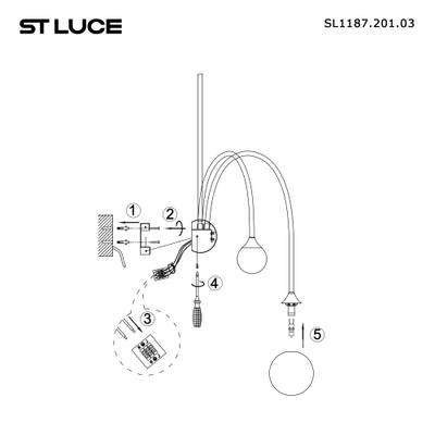SL1187.201.03 Бра ST-Luce Золотистый/Белый G9 3*5W 4000K