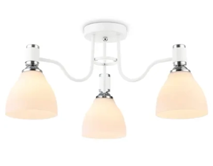 Светильник потолочный TR303302/3 WH/CH/FR белый/хром/белый матовый E27*3 max 60W D600*270