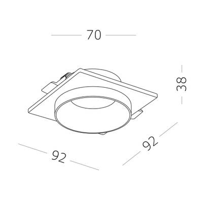 ST206.418.01 Св-к встр. Мат. черный GU10 1*50W  L92xW92xH41 220V Без ламп