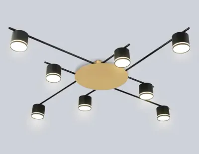 Светильник потолочный FL51760/8 BK/GD черный/золото GX53/8 max 12W 870*870*95