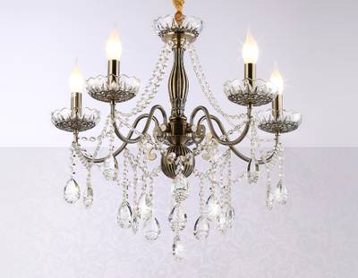 Подвесная люстра с хрусталем TR4949/5 SB/CL бронза/прозрачный E14/5 max 40W D620*585