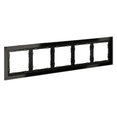 VLS110508 Рамка стеклянная VOLTUM S70 на 5 постов, (черный,стекло) (ТМ Maytoni)