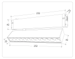 Светильник светодиодный диммируемый для шинопровода Magnetic 220V GL1341 WH белый IP20 12W 3000K-6400K 24° 232*25*112 (Без ПДУ)