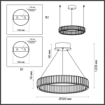 5015/30L L-VISION ODL23 587 золотой/прозрачный металл/хрусталь Люстра LED 30W 4000K 3000Лм VEKIA