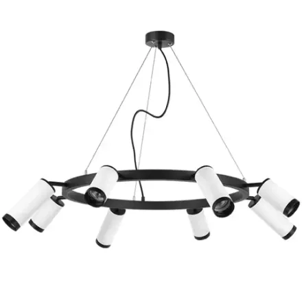 LR01836486440 Люстра RULLO 8х50W GU10 ЧЕРНЫЙ/БЕЛЫЙ (571018+214436-4+214486-4+203437-8)