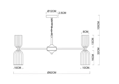 Подвесная люстра Arte Lamp CHARM A1623LM-16GO, 16хE14