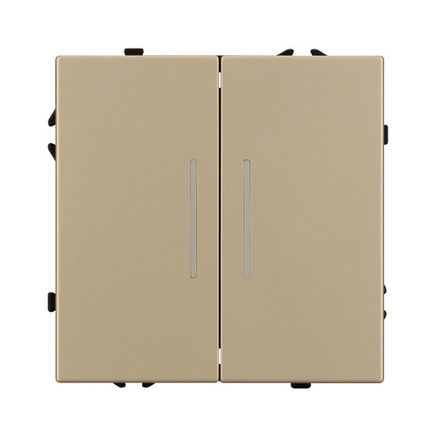 Механизм выключателя двухклавишный непроходной LED SWT-NOBE-MK02-SFPL-L-GD (230V, 10A) (Arlight, -)