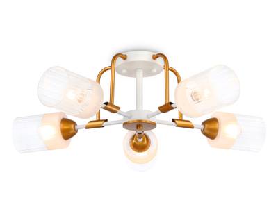 Светильник подвесной TR303323/5 WH/GD/CL/FR белый/золото/прозрачный/белый матовый E27*5 max 60W D620*200