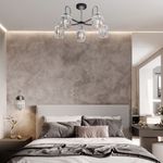 Умная потолочная люстра с хрусталем в стиле лофт 70090/5 графит