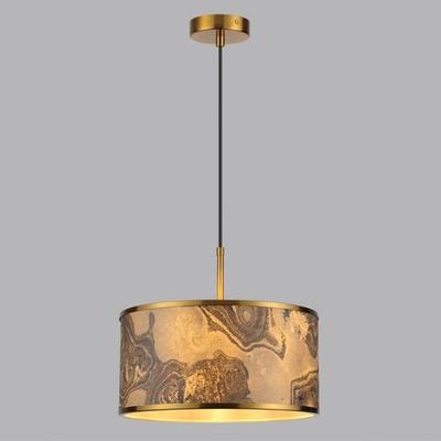 5064/1 MODERN ODL24 528 античн.бронза/серо-беж./металл/натур.камен."шпон" Подвес E27 LED 1*10W BERGI