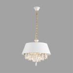 8374/3 CLASSI LN латунь/белый/прозрачный, металл/текстиль/хрусталь Люстра подвесная E27 3*60W 220V MITRIM