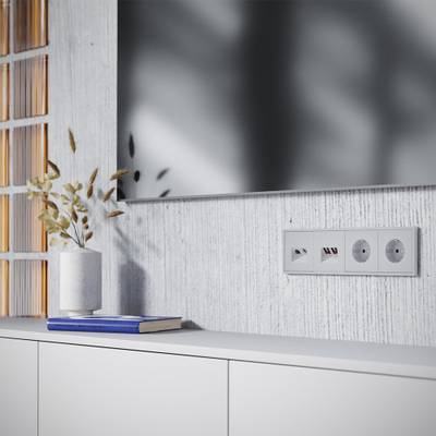 VLS002716 Накладка для розетки TV+RJ45 кат. 6, S70 (серый). (ТМ Maytoni)