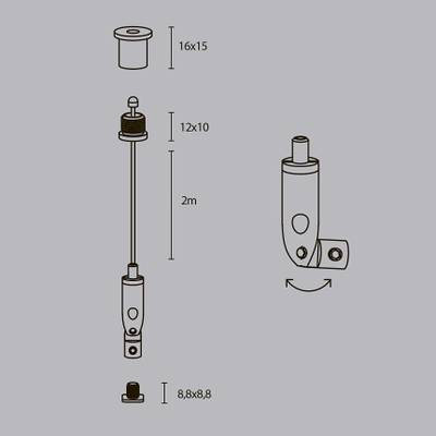 Комплект подвесов для радиусного профиля 2м., ALM-3535R-P-2M. TM Maytoni