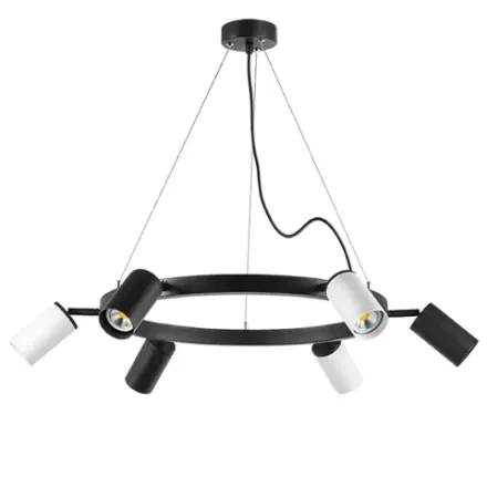 LR016373363 Люстра RULLO 6х50W GU10 ЧЕРНЫЙ/БЕЛЫЙ (571016+214437-3+214436-3)