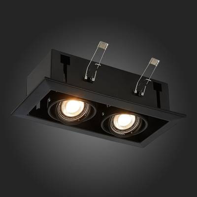 ST250.448.02 Св-к встр. Черный GU10 2*50W  L245xW126xH70 220V Без ламп