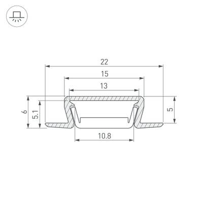 Профиль MIC-FS-3000 ANOD BLACK (Arlight, Алюминий)